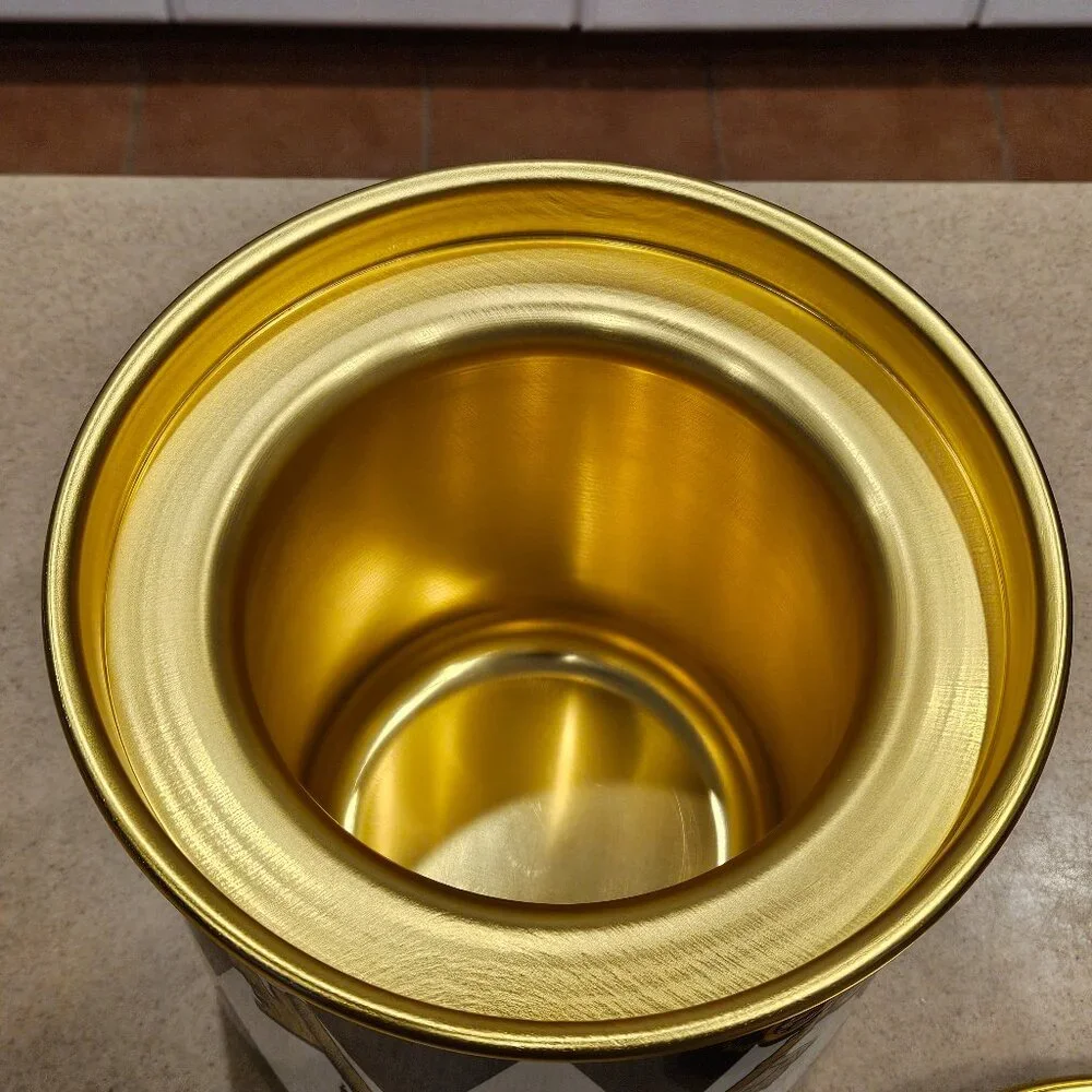 RARE COLLECTIBLE LIMITED FORNASETTI CHIAVI GOLD ROMBI BAR ICE BUCKET CONTAINER